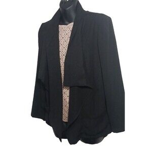 H&M Women's Workwear Black Blazer Soft Oversized Cardigan Long Sleeve Collared M